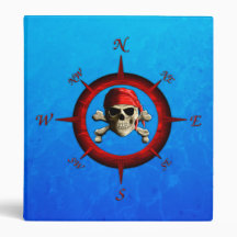 Pirate Compass Rose 3 Ring Binder