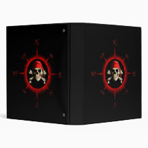 Pirate Compass Rose 3 Ring Binder