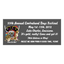 Pirate Contraband Days Louisiana 30 Colours Rack Card Template