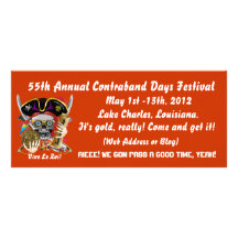 Pirate Contraband Days Louisiana 30 Colours Personalized Rack Card