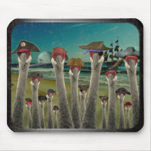 Pirate Cranes "Twilight Beach" Mousepad