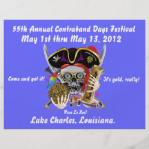 Pirate Days Lake Charles, Louisiana. 30 Colours Personalized Flyer