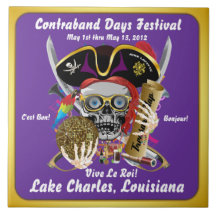 Pirate Days Lake Charles, Louisiana. 30 Colours Ceramic Tiles