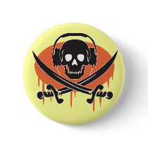 Pirate DJ Pinback Buttons