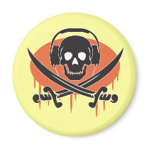 Pirate DJ Refrigerator Magnet