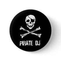 Pirate DJ Pinback Buttons