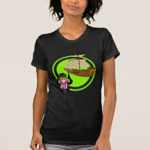 Pirate Faery Mad Morgan Rackham and Ship T-Shirt