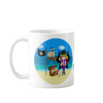 Pirate Faery with Ship and Treasure Mug