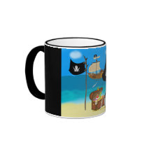 Pirate Faery with Ship and Treasure Mug