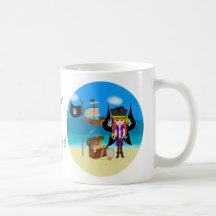 Pirate Faery with Ship and Treasure Mug