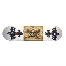 Pirate Fleur-de-lis Custom Skateboard