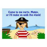 Pirate Girl Birthday Party Invitations for Kids