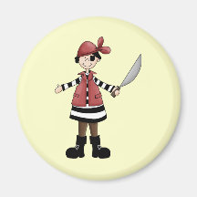 Pirate Girl Fridge Magnet