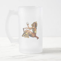 Pirate Girl Frosted Glass Mug