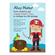 Pirate Girl Invitation