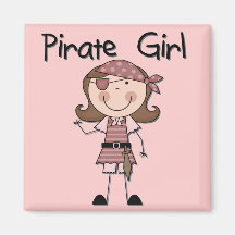 Pirate Girl Tshirts and Gifts Fridge Magnet