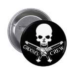 Pirate Groom's Crew Dark Button