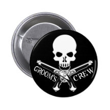 Pirate Groom's Crew Dark Button
