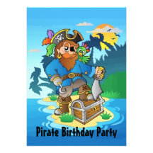 Pirate Island Birthday Party Invitation