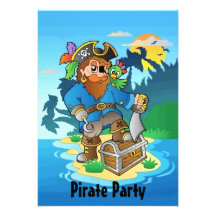 Pirate Island Party Custom Announcements