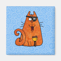 pirate kitty fridge magnets