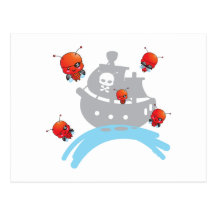 Pirate Ladybugs Postcard