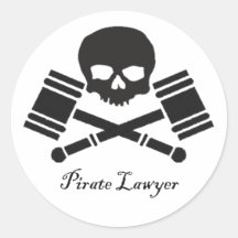 Pirate Lawyer Round Sticker
