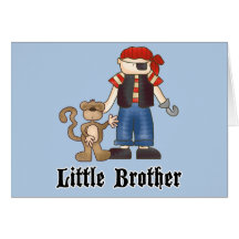 Pirate Little Brother Greeting Card