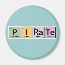 Pirate made of Elements Fridge Magnet
