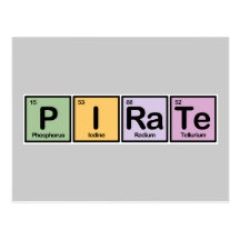 Pirate made of Elements Postcards