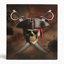 Pirate Map 3 Ring Binders
