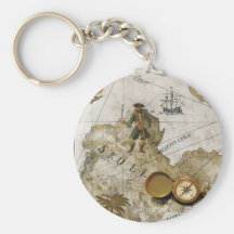 Pirate Map Key Chain