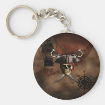 Pirate Map Key Chain
