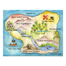 Pirate Map Party Invitation 4.25"x 5.5"
