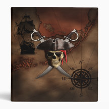 Pirate Map Vinyl Binder