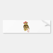 Pirate Monkey Bumper Sticker