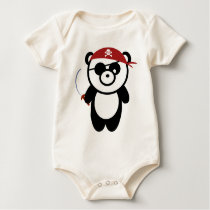 Pirate Panda Baby Organic Bodysuit t-shirts