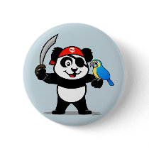 Pirate Panda Pinback Buttons