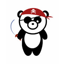 Pirate Panda Kids Ringer T-shirt
