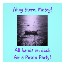 Pirate Party Invitations purple