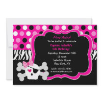 Pirate Princess Skull BIrthday Invitations