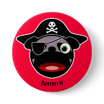Pirate Pug Button