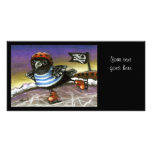 Pirate raven ice skating photo cards