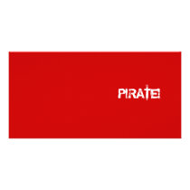 PIRATE! Red. Distressed Lettering. Custom