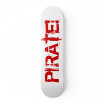PIRATE! Red. Distressed Lettering. Custom