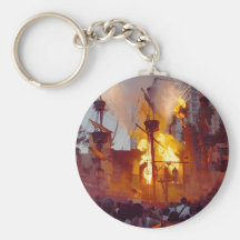 Pirate Ship Battle At Treasure Island In Vegas Key Chains