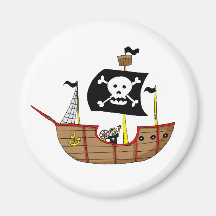 Pirate ship fridge magnet