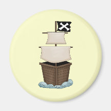 Pirate Ship Fridge Magnet