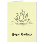 Pirate ship. greeting card