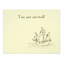 Pirate ship. personalized invitations